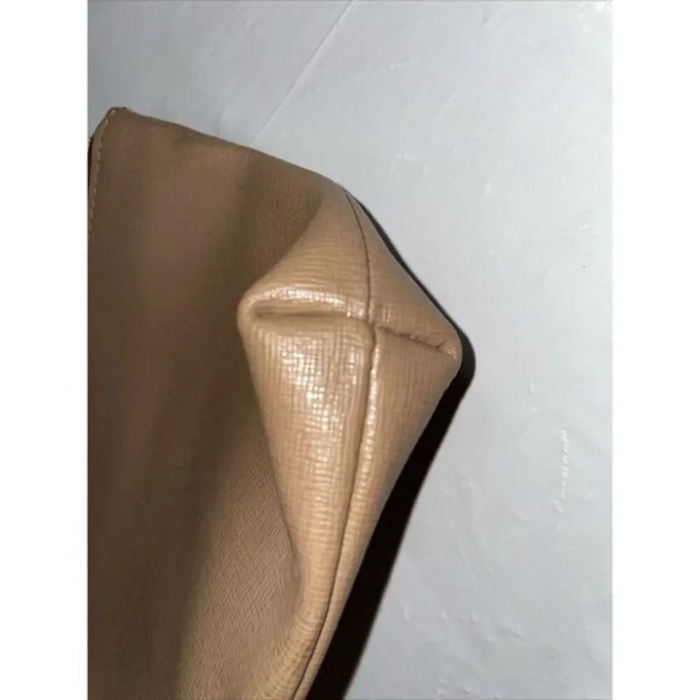 Valentina Leather Wristlet, Tan Made in‎ Italy 8x6